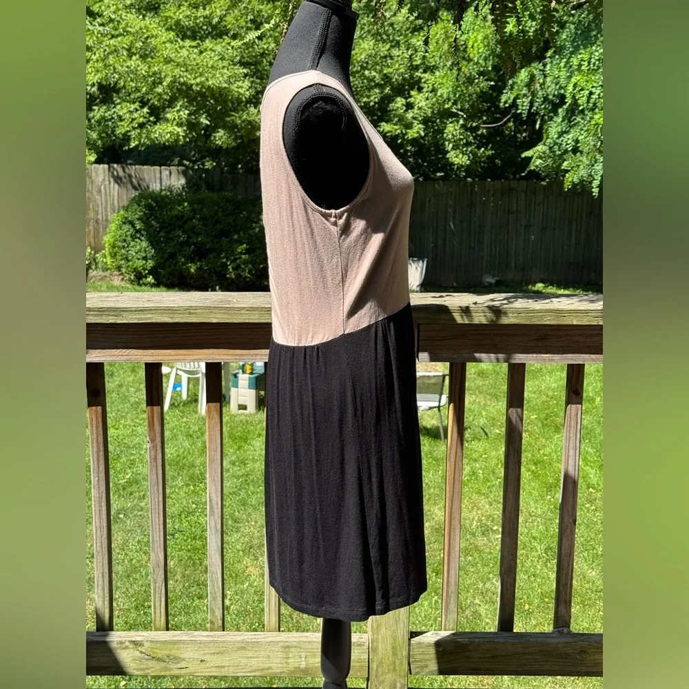 Design History Two-Tone black tan neutral sleeveless Dress large NWT - Picture 4 of 6